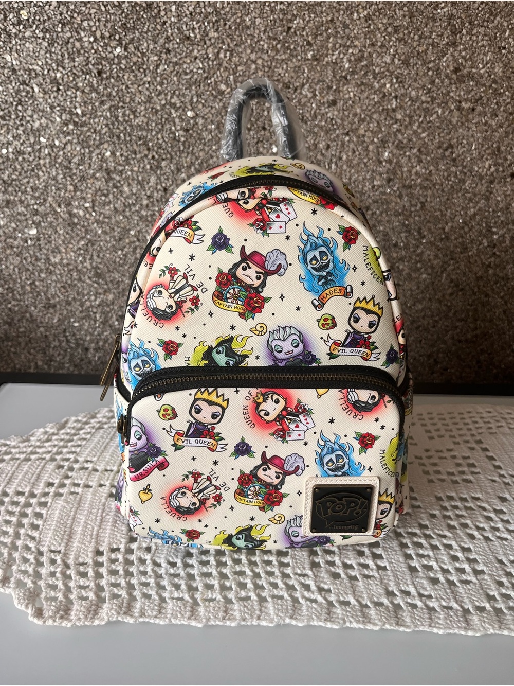 Disney villains tattoo mini backpack funko pop NWT